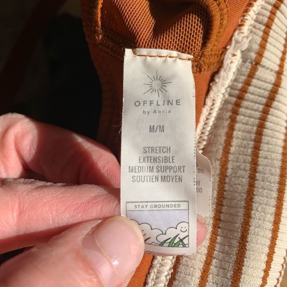 Offline by Aerie Ribbed Scoop Stretchy Sportsbra Orange Medium Support Medium - Picture 7 of 11